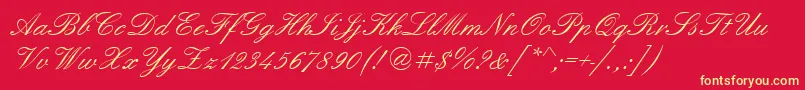 Englshn Font – Yellow Fonts on Red Background