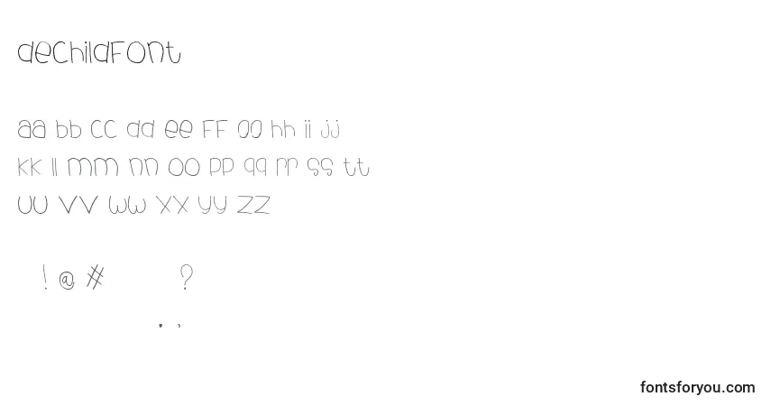 A fonte DeChildFont – alfabeto, números, caracteres especiais