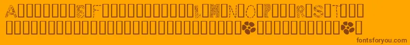 SamplerNumber1-Schriftart – Braune Schriften auf orangefarbenem Hintergrund