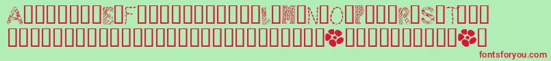 SamplerNumber1 Font – Red Fonts on Green Background
