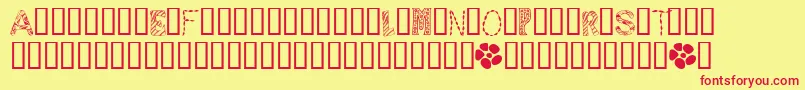 SamplerNumber1 Font – Red Fonts on Yellow Background