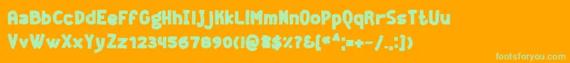 Geekbl Font – Green Fonts on Orange Background