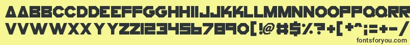 CogsAndBolts Font – Black Fonts on Yellow Background
