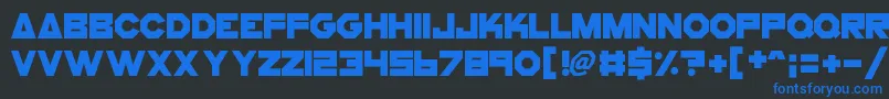 CogsAndBolts Font – Blue Fonts on Black Background