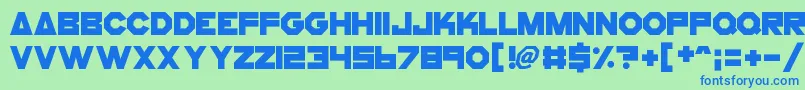 CogsAndBolts Font – Blue Fonts on Green Background
