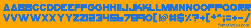 CogsAndBolts Font – Blue Fonts on Orange Background