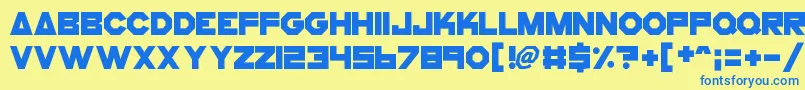 CogsAndBolts Font – Blue Fonts on Yellow Background