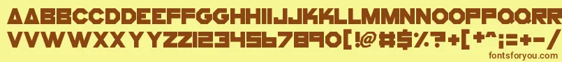 CogsAndBolts Font – Brown Fonts on Yellow Background