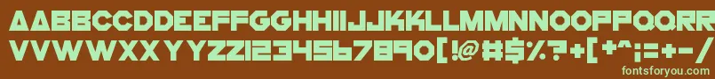 CogsAndBolts Font – Green Fonts on Brown Background