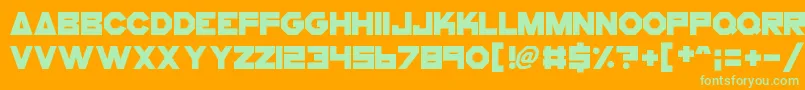 CogsAndBolts Font – Green Fonts on Orange Background