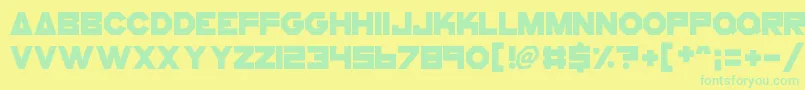 CogsAndBolts Font – Green Fonts on Yellow Background