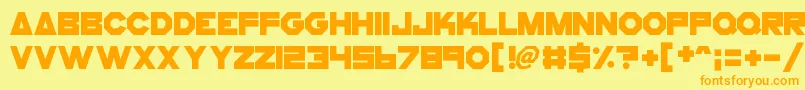 CogsAndBolts Font – Orange Fonts on Yellow Background