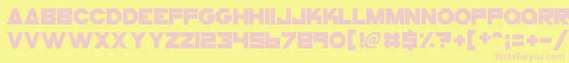 CogsAndBolts Font – Pink Fonts on Yellow Background