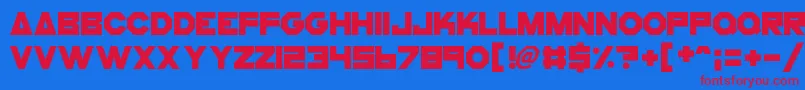 CogsAndBolts Font – Red Fonts on Blue Background