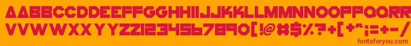 CogsAndBolts Font – Red Fonts on Orange Background