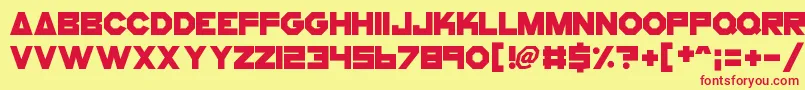 Шрифт CogsAndBolts – красные шрифты на жёлтом фоне