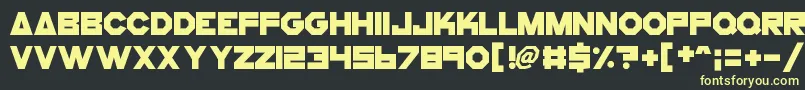 CogsAndBolts Font – Yellow Fonts on Black Background
