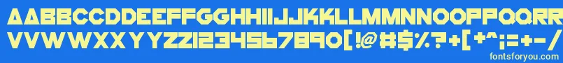 CogsAndBolts Font – Yellow Fonts on Blue Background