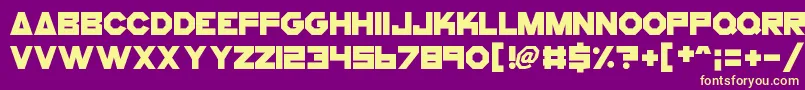 CogsAndBolts Font – Yellow Fonts on Purple Background