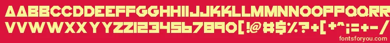 CogsAndBolts Font – Yellow Fonts on Red Background