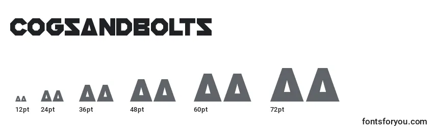 Размеры шрифта CogsAndBolts