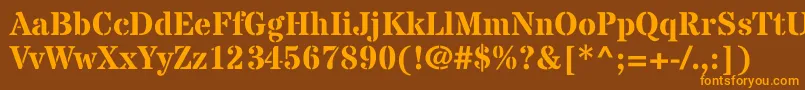 Więcej informacji o czcionce StardosstencilBold Czcionka StardosstencilBold – pomarańczowe czcionki na brązowym tle