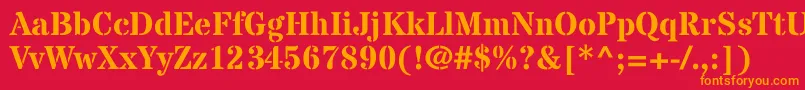StardosstencilBold Font – Orange Fonts on Red Background