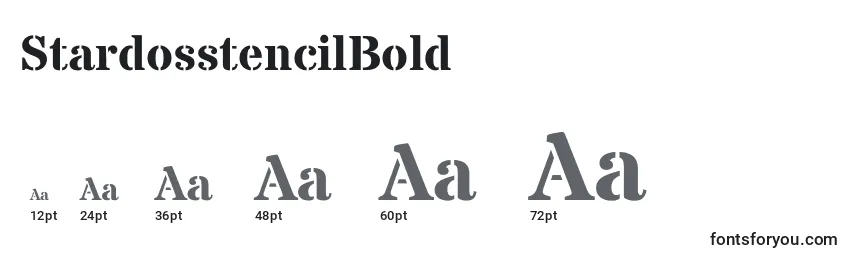 Размеры шрифта StardosstencilBold