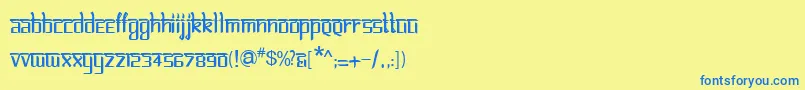 BitlinglipikaRegular Font – Blue Fonts on Yellow Background