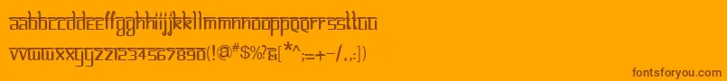 BitlinglipikaRegular-Schriftart – Braune Schriften auf orangefarbenem Hintergrund