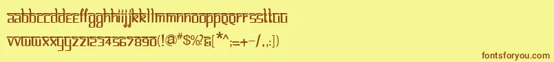 BitlinglipikaRegular-Schriftart – Braune Schriften auf gelbem Hintergrund
