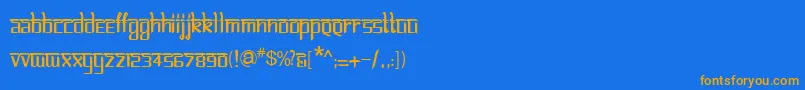 BitlinglipikaRegular-Schriftart – Orangefarbene Schriften auf blauem Hintergrund