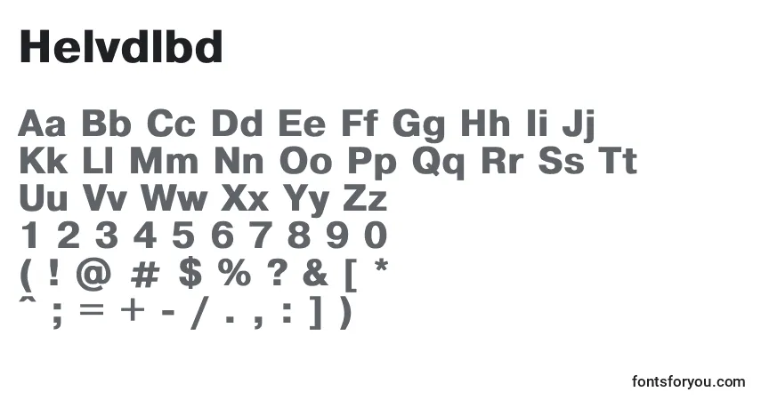 Fuente Helvdlbd - alfabeto, números, caracteres especiales