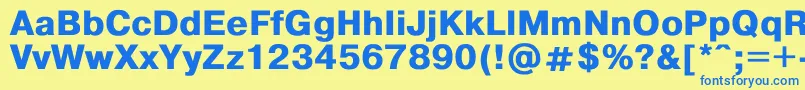 Helvdlbd Font – Blue Fonts on Yellow Background