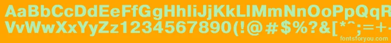 Helvdlbd Font – Green Fonts on Orange Background