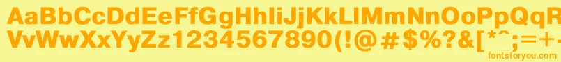 Helvdlbd Font – Orange Fonts on Yellow Background