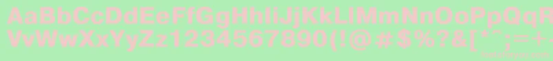 Helvdlbd Font – Pink Fonts on Green Background