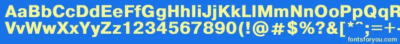 Helvdlbd Font – Yellow Fonts on Blue Background