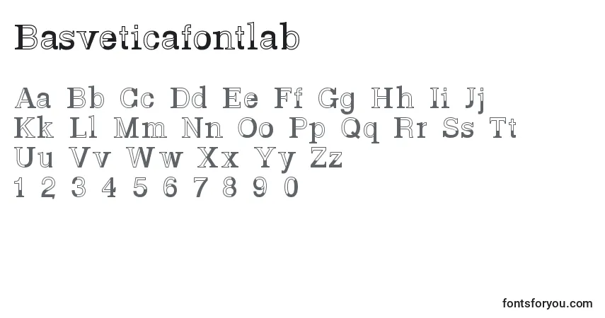 Schriftart Basveticafontlab – Alphabet, Zahlen, spezielle Symbole