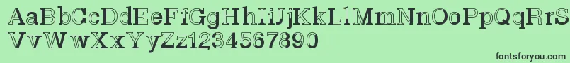 フォントBasveticafontlab – 緑の背景に黒い文字