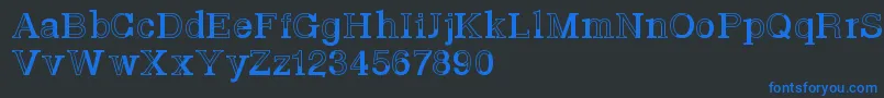 Basveticafontlab-Schriftart – Blaue Schriften auf schwarzem Hintergrund
