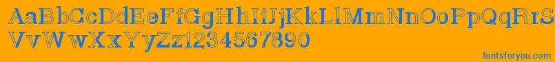 フォントBasveticafontlab – オレンジの背景に青い文字