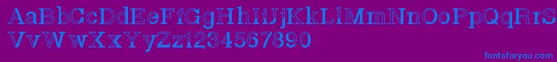 フォントBasveticafontlab – 紫色の背景に青い文字