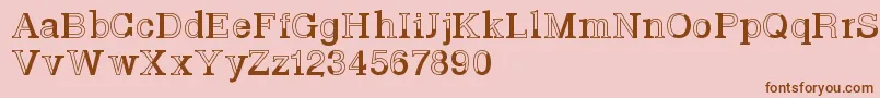 Basveticafontlab-Schriftart – Braune Schriften auf rosa Hintergrund