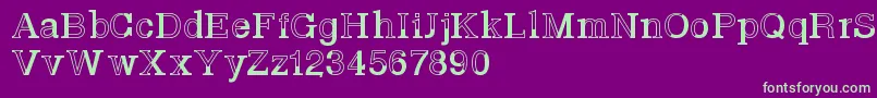 Basveticafontlab-fontti – vihreät fontit violetilla taustalla
