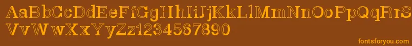 Basveticafontlab-fontti – oranssit fontit ruskealla taustalla