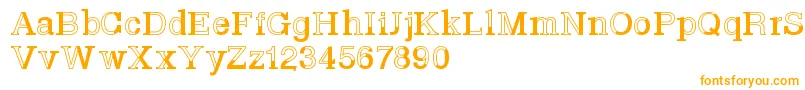 Basveticafontlab-Schriftart – Orangefarbene Schriften auf weißem Hintergrund