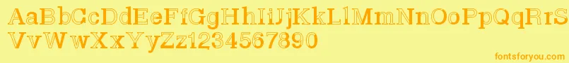 Basveticafontlab-fontti – oranssit fontit keltaisella taustalla