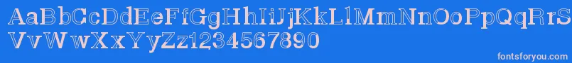 フォントBasveticafontlab – ピンクの文字、青い背景