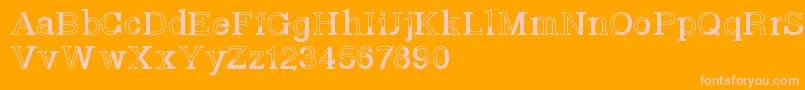 Basveticafontlab-fontti – vaaleanpunaiset fontit oranssilla taustalla